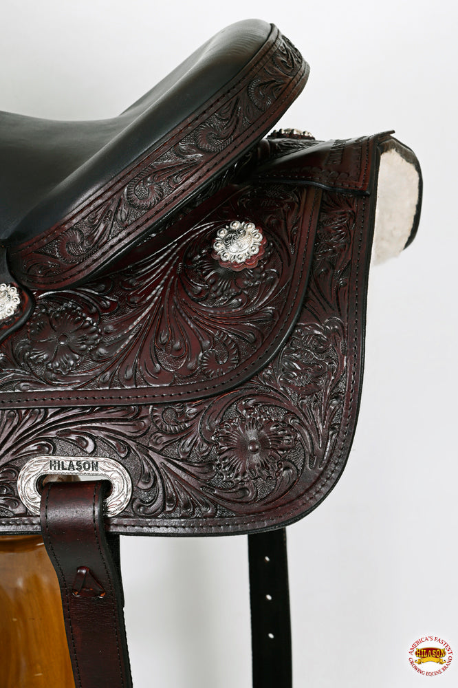 Hilason Western Draft Horse Trail Pleasure American Leather Saddle