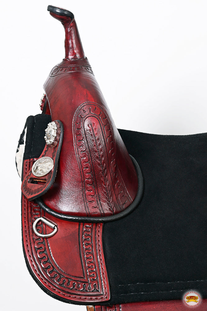 Western Horse Saddle Hilason Treeless Trail Genuine American Leather