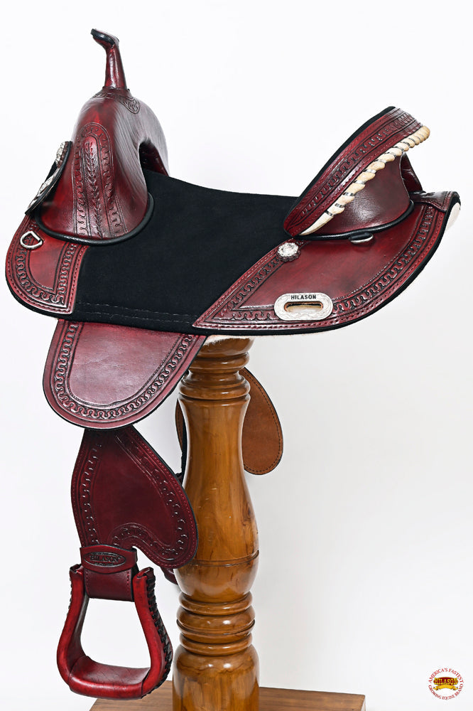 Western Horse Saddle Hilason Treeless Trail Genuine American Leather