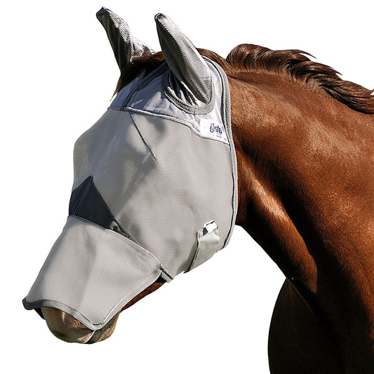 Mulearab Cashel Crusader Fly Mask Donkey Long Nose W/ Ears Grey