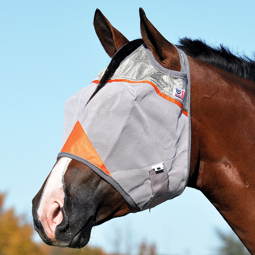 Warmblood Cashel Crusader Standard Fly Mask No Ears Nose Orange