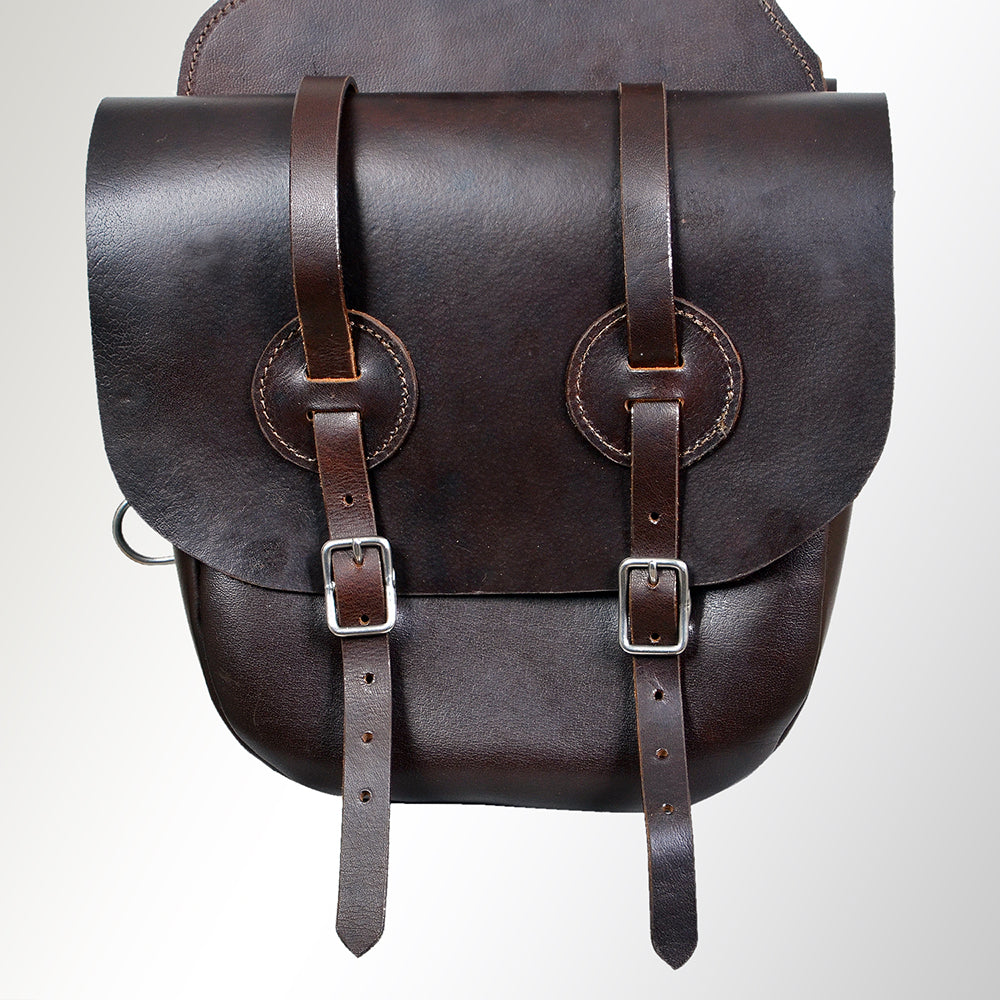 Horse Western Saddle Bag Heavy Duty Leather Cowboy Trail Dark Brown Hilason