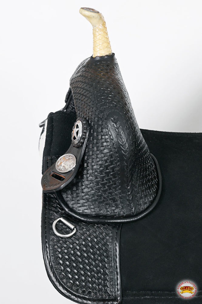 Western Horse Saddle Hilason Treeless Trail Barrel American Leather
