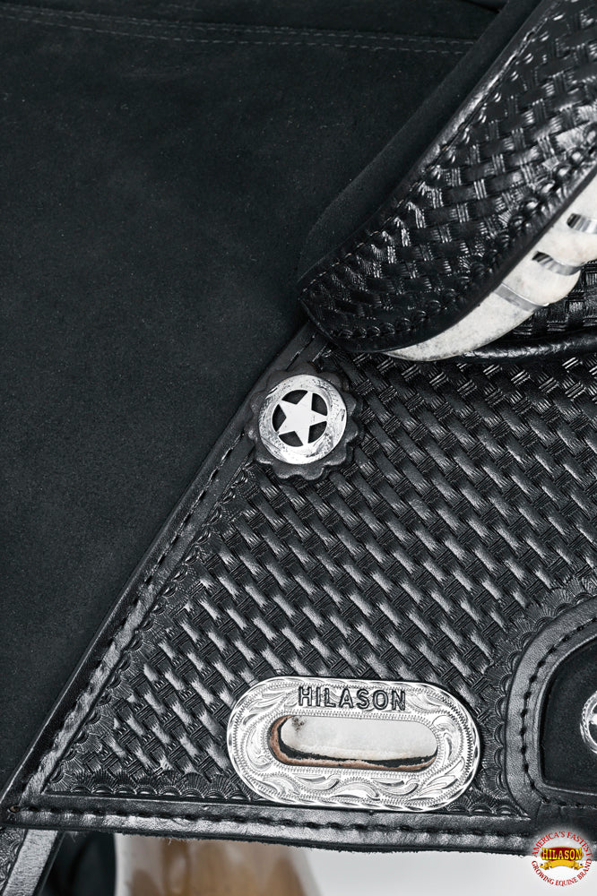 Western Horse Saddle Hilason Treeless Trail Barrel American Leather