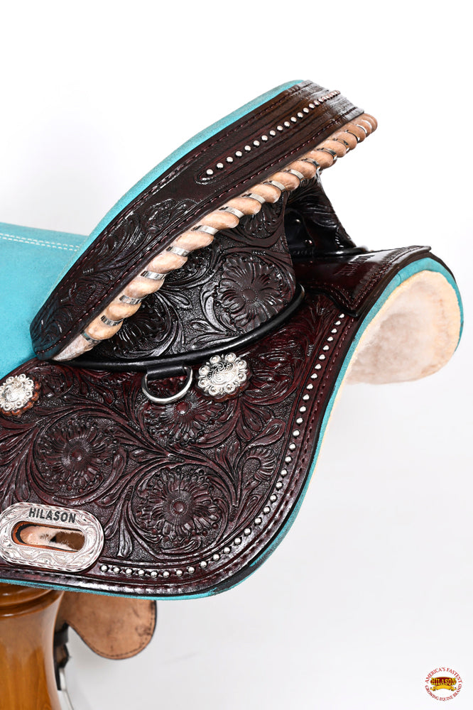 Hilason Western Horse Treeless Trail Barrel American Leather Saddle