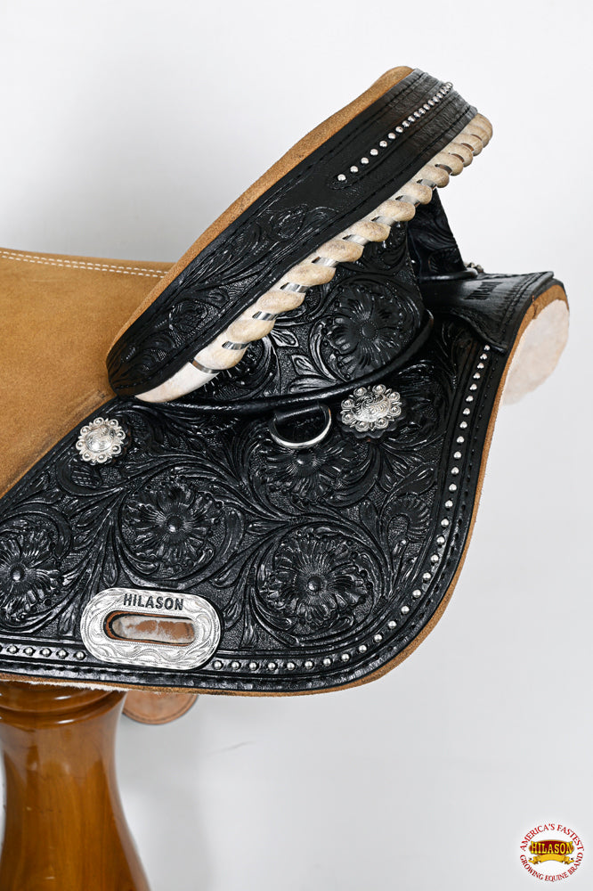 Hilason Western Horse Treeless Trail Barrel American Leather Saddle