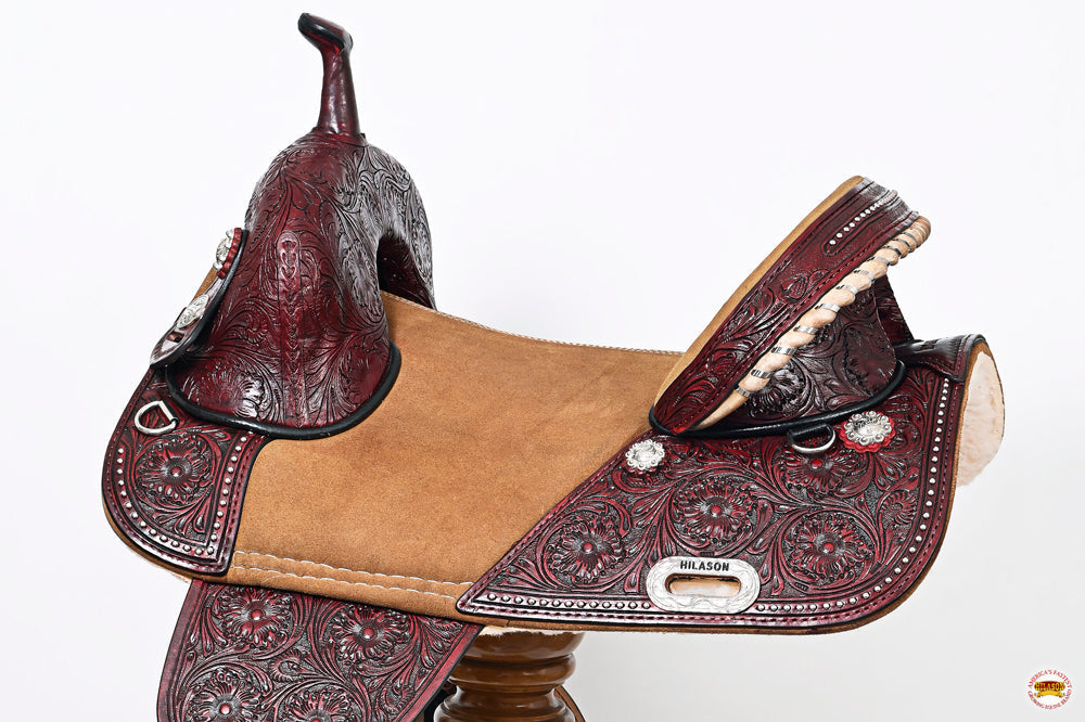 Hilason Western Horse American Leather Trail Barrel Racing Saddle