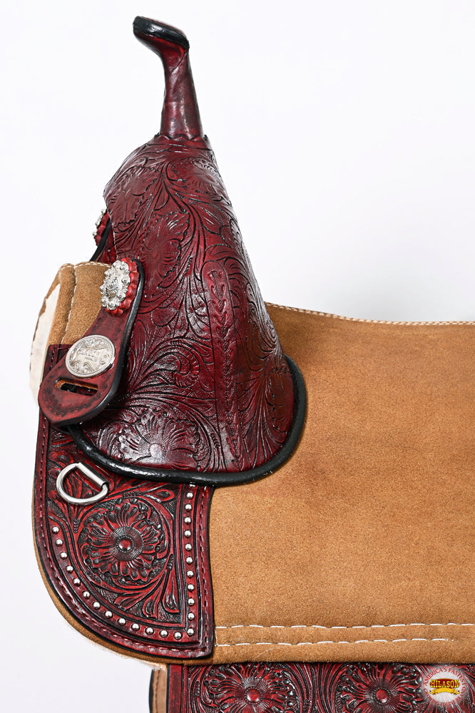 Hilason Western Horse American Leather Trail Barrel Racing Saddle