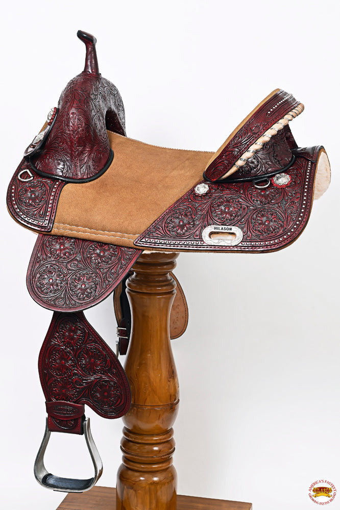 Hilason Western Horse American Leather Trail Barrel Racing Saddle