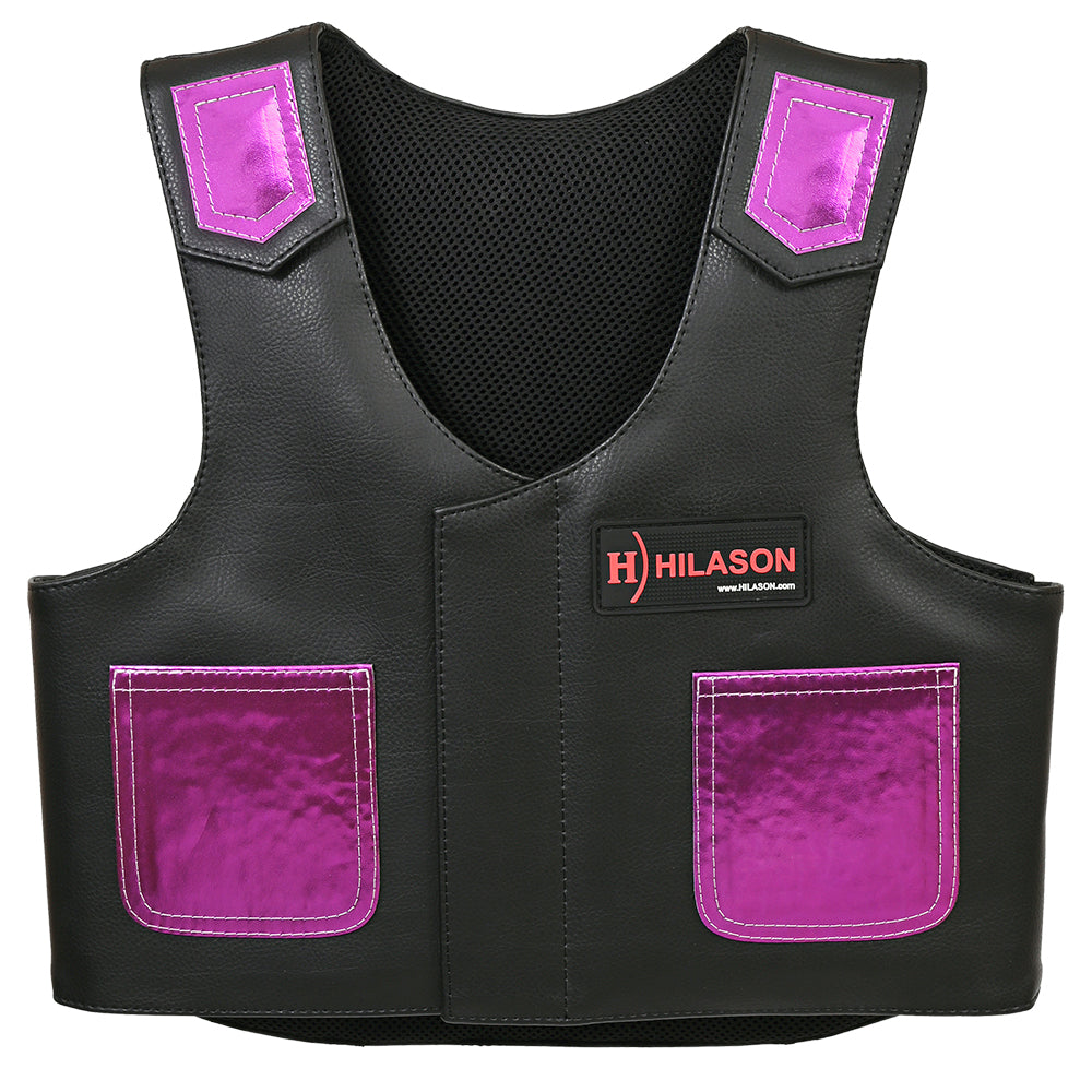Hilason Junior Youth Bull Riding Pro Rodeo Leather Protective Vest Chaps