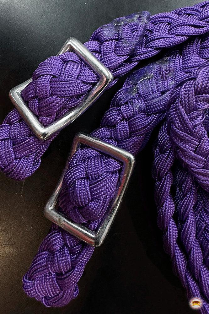 1" X 8Ft Hilason Braided Poly Barrel Reins Horse Racing Flat Grip Knots