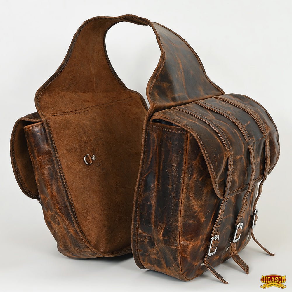 HILASON Western Leather Horse Saddle Bag For Trail
