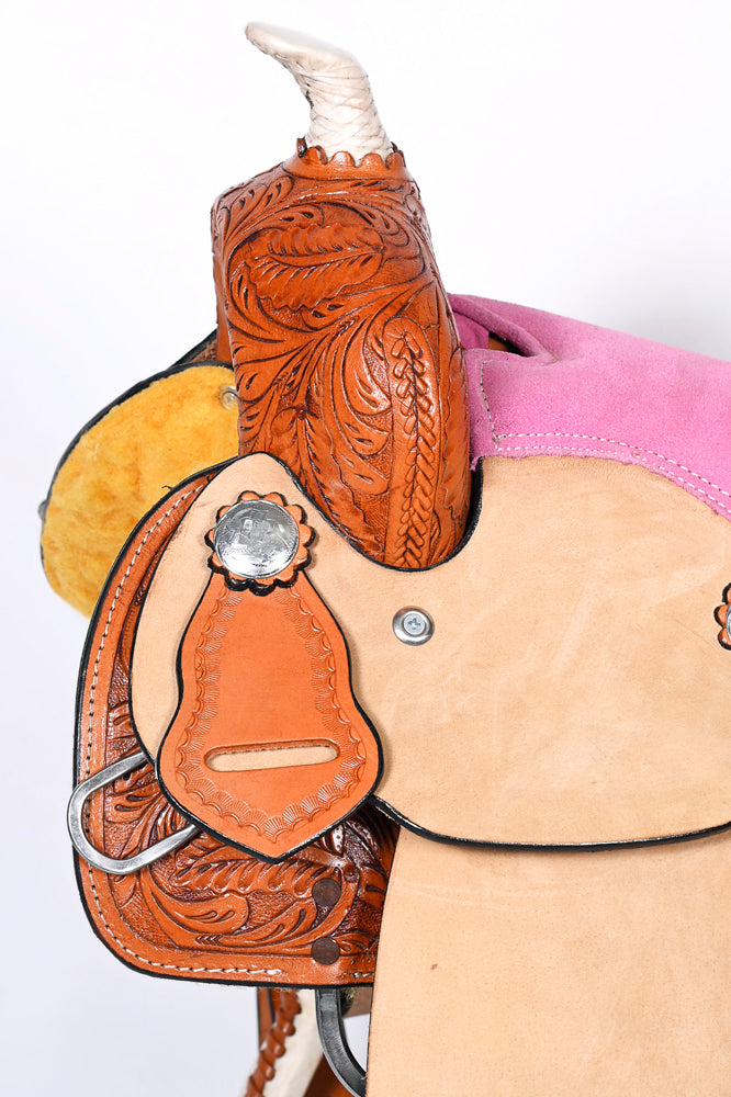 12 In Western Kids Youth Children Miniature Pony Saddle Leather Trail Tack