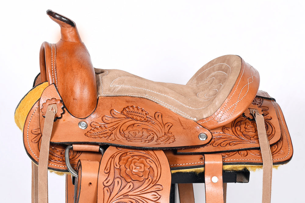Kids Youth Miniature Pony Saddle Leather Western Pleasure