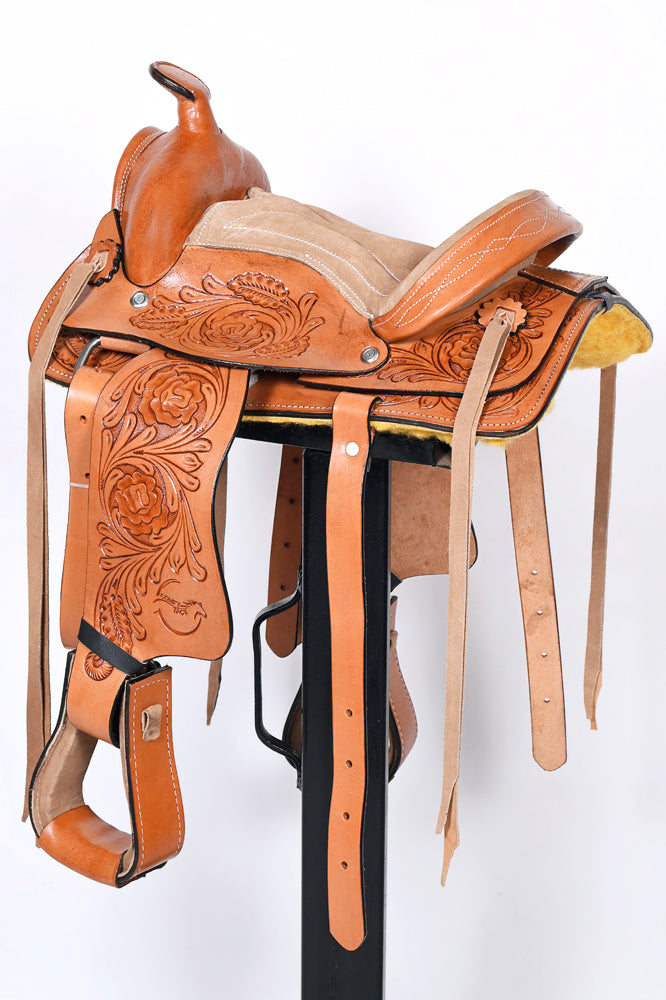 Kids Youth Miniature Pony Saddle Leather Western Pleasure