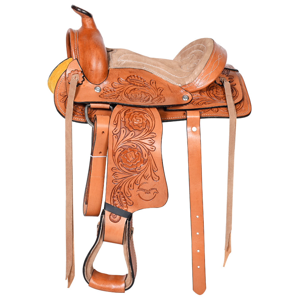 Kids Youth Miniature Pony Saddle Leather Western Pleasure