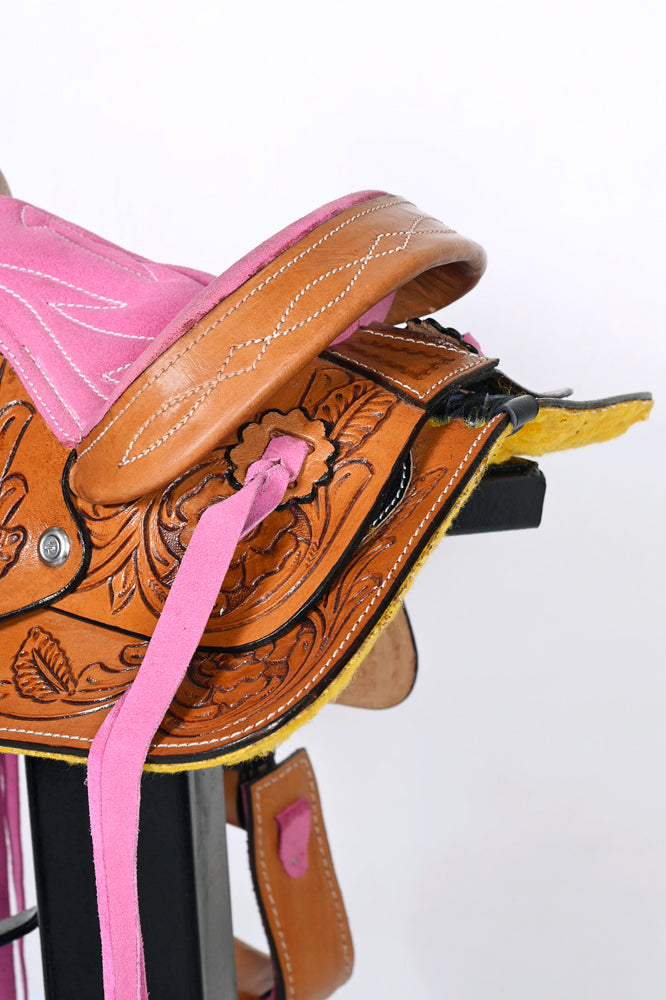 8 In Kids Youth Children Miniature Pony Saddle Leather Pleasure Western Comfytack