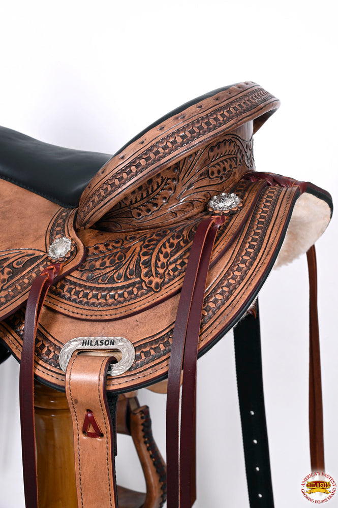 HILASON Western Horse Saddle American Leather Flex Tree Trail & Pleasure Antique Brown