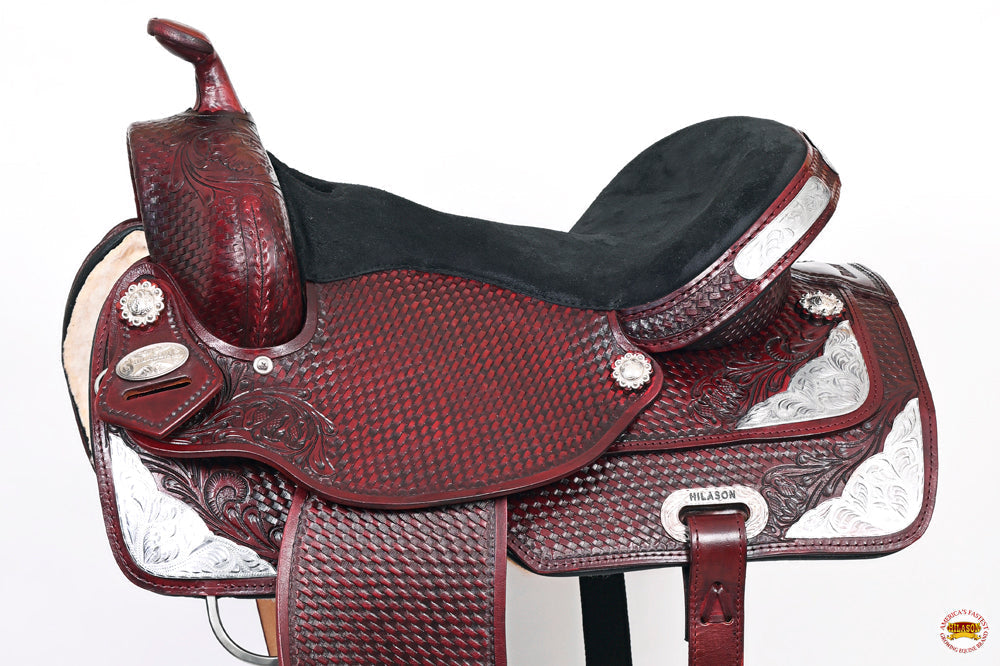 Hilason Western Horse Treeless Trail Barrel American Leather Saddle
