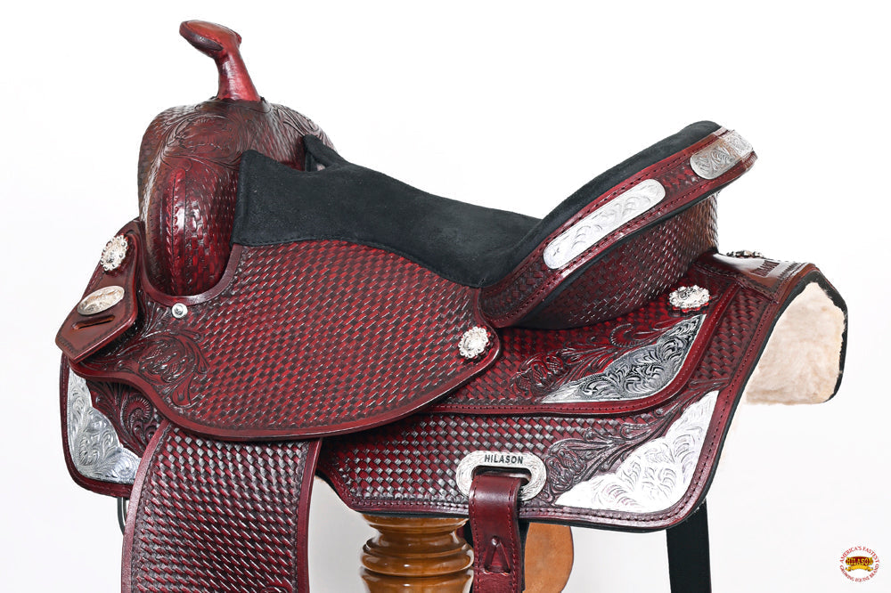 Hilason Western Horse Treeless Trail Barrel American Leather Saddle