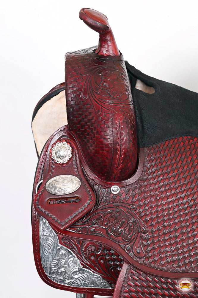 Hilason Western Horse Treeless Trail Barrel American Leather Saddle