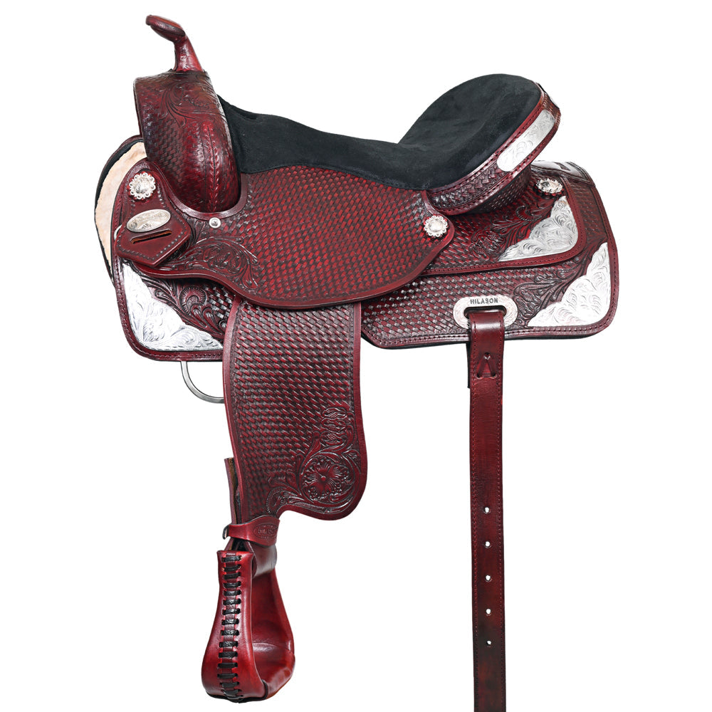 Hilason Western Horse Treeless Trail Barrel American Leather Saddle