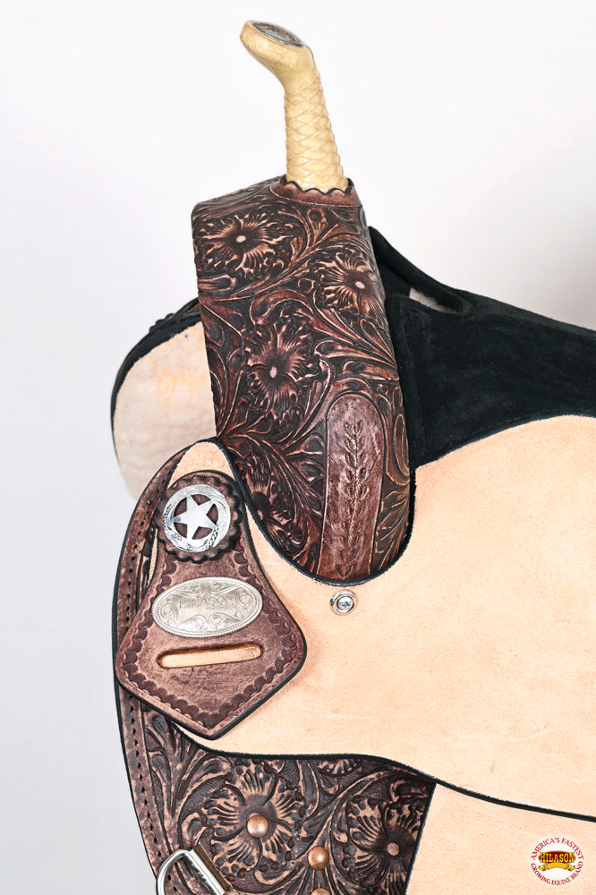 Hilason Western Horse Treeless Trail Barrel American Leather Saddle