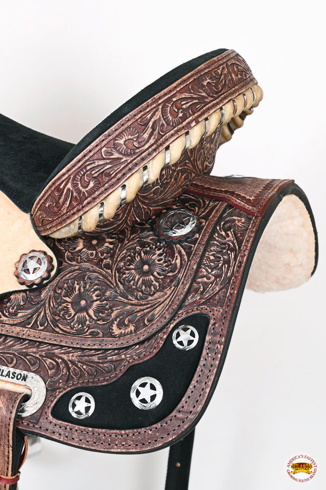 Hilason Western Horse Treeless Trail Barrel American Leather Saddle