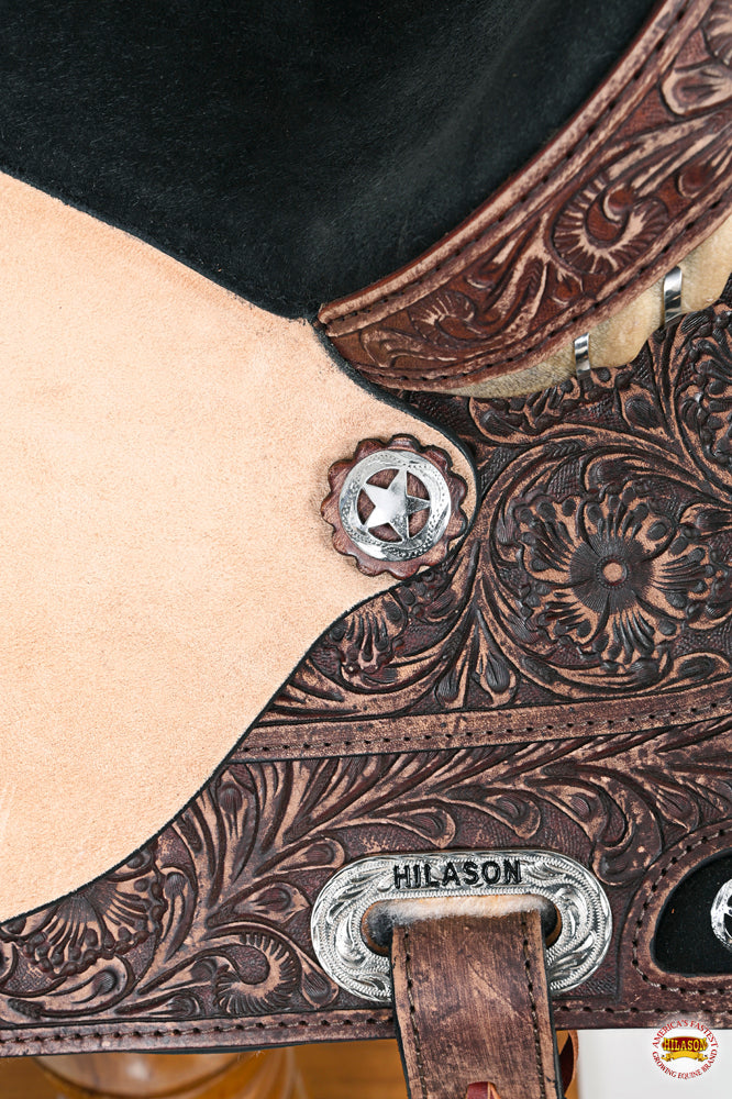 Hilason Western Horse Treeless Trail Barrel American Leather Saddle