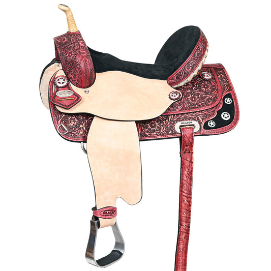 Hilason Western Horse Treeless Trail Barrel American Leather Saddle