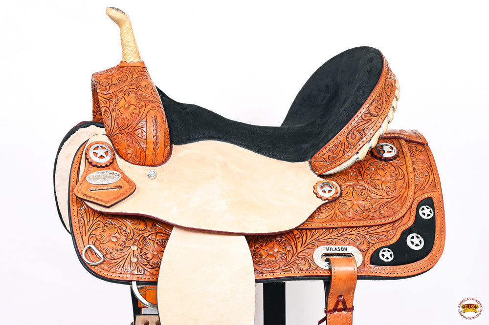 Hilason Western Horse Treeless Trail Barrel Saddle American Leather