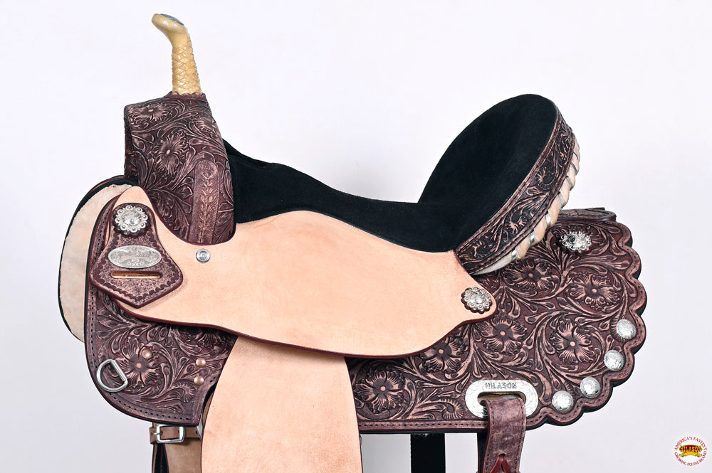 Hilason Western Horse Treeless Trail Barrel Saddle American Leather