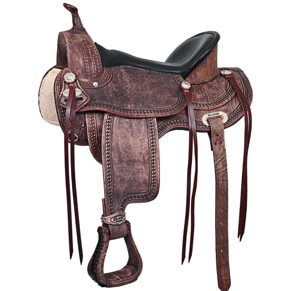 Western Horse Saddle American Leather Treeless Trail Pleasure Hilason