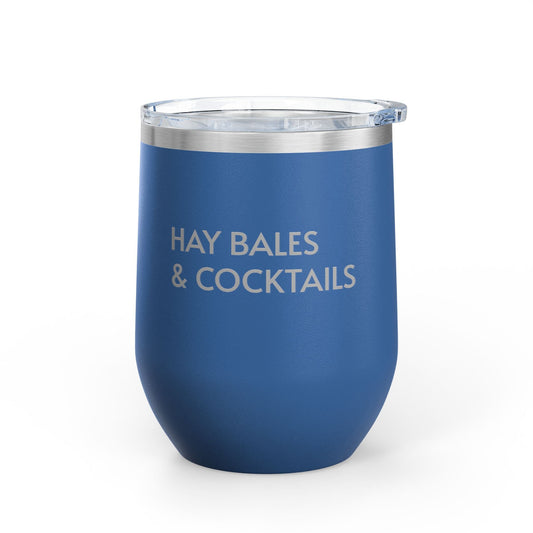 Wine Tumbler, 12oz - Hay Bales/Cocktails