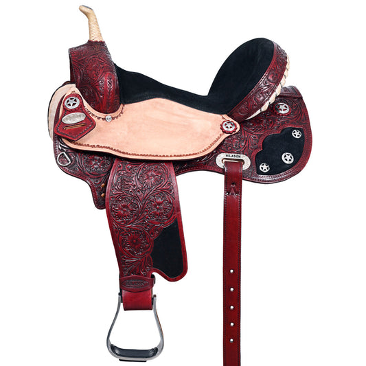 Flex Tree Western Horse Saddle American Leather Trail Barrel By Hilason