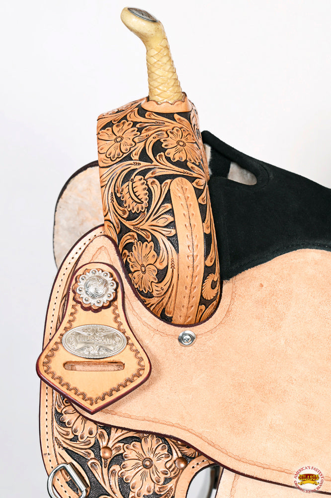 Flex Tree Western Horse Saddle American Leather Trail Barrel By Hilason