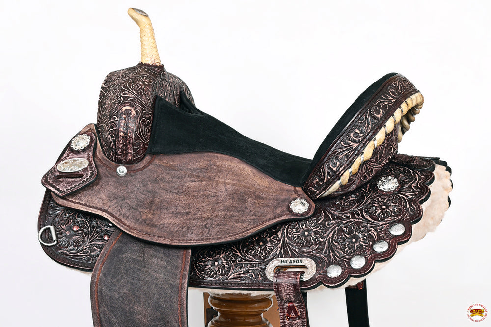 Flex Tree Western Horse Saddle American Leather Trail Barrel By Hilason