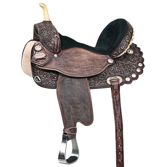 Flex Tree Western Horse Saddle American Leather Trail Barrel By Hilason