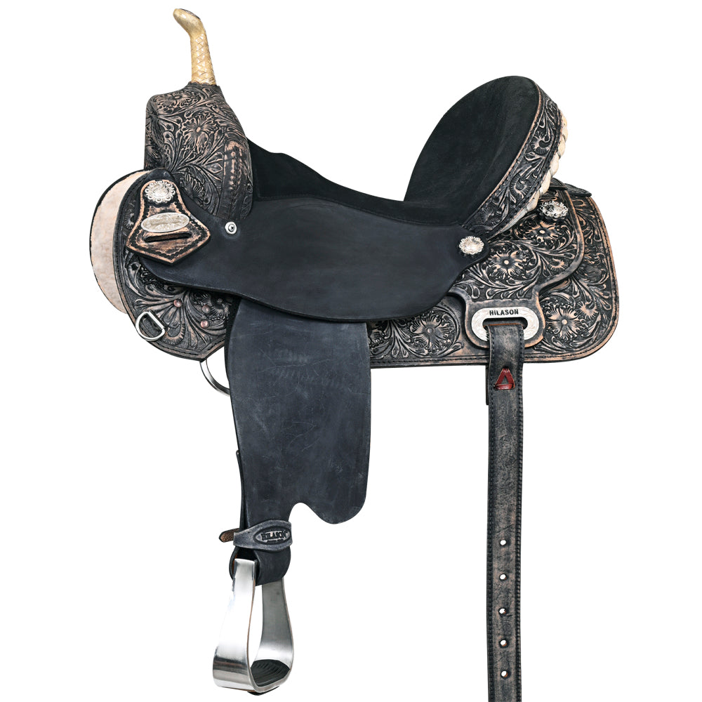 Hilason Flex Tree Western Horse Saddle American Leather Trail Barrel