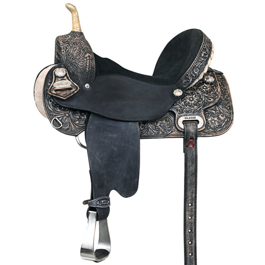 Hilason Flex Tree Western Horse Saddle American Leather Trail Barrel