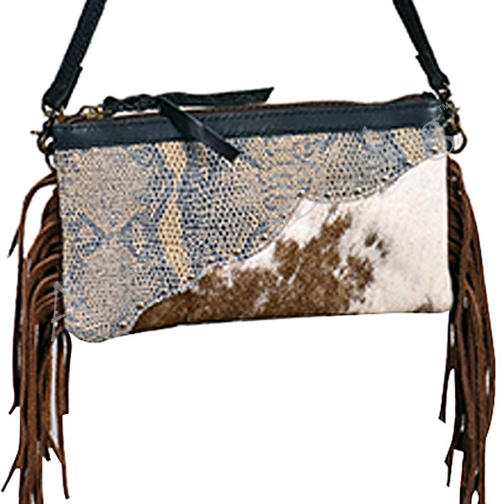 American Darling ADBGS136 Small Crossbody Hair-On Genuine Leather Women Bag Western Handbag Purse