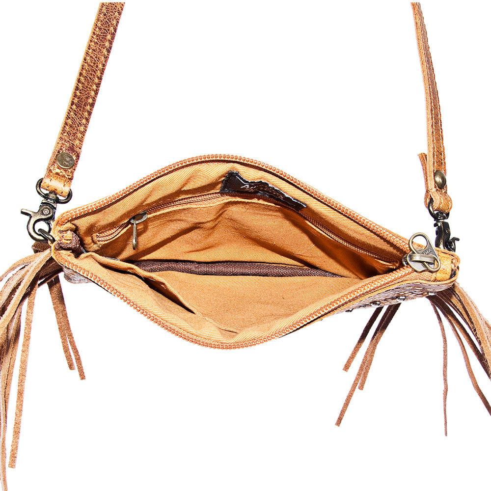 American Darling ADBGS139 Small Crossbody Hair-On Genuine Leather Women Bag Western Handbag Purse