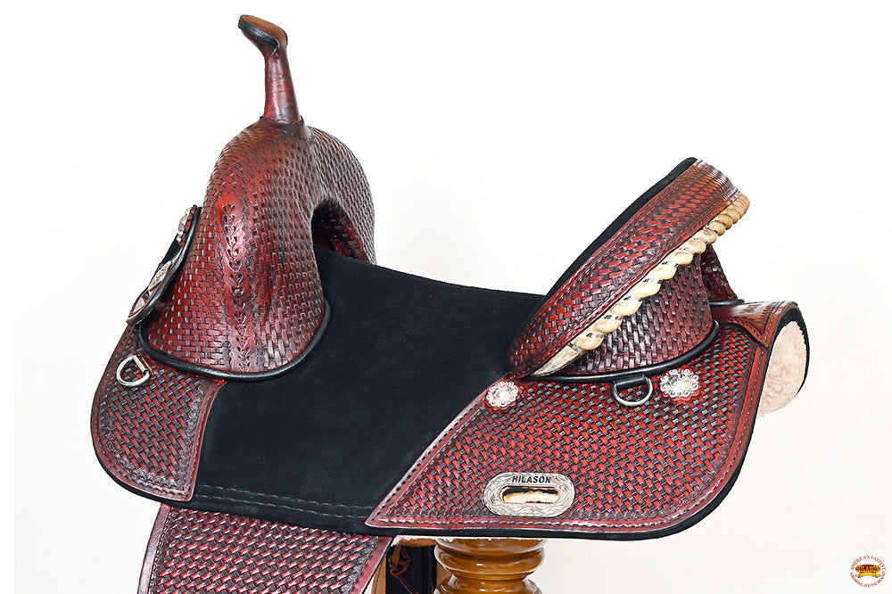 Western Horse Saddle Hilason American Leather Trail Barrel Racing