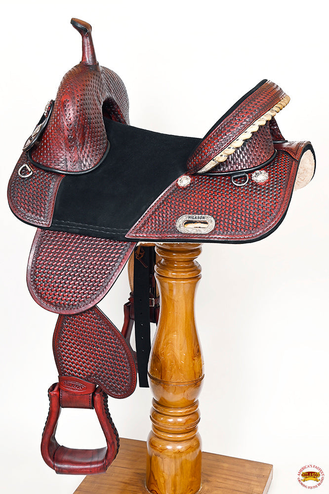 Western Horse Saddle Hilason American Leather Trail Barrel Racing