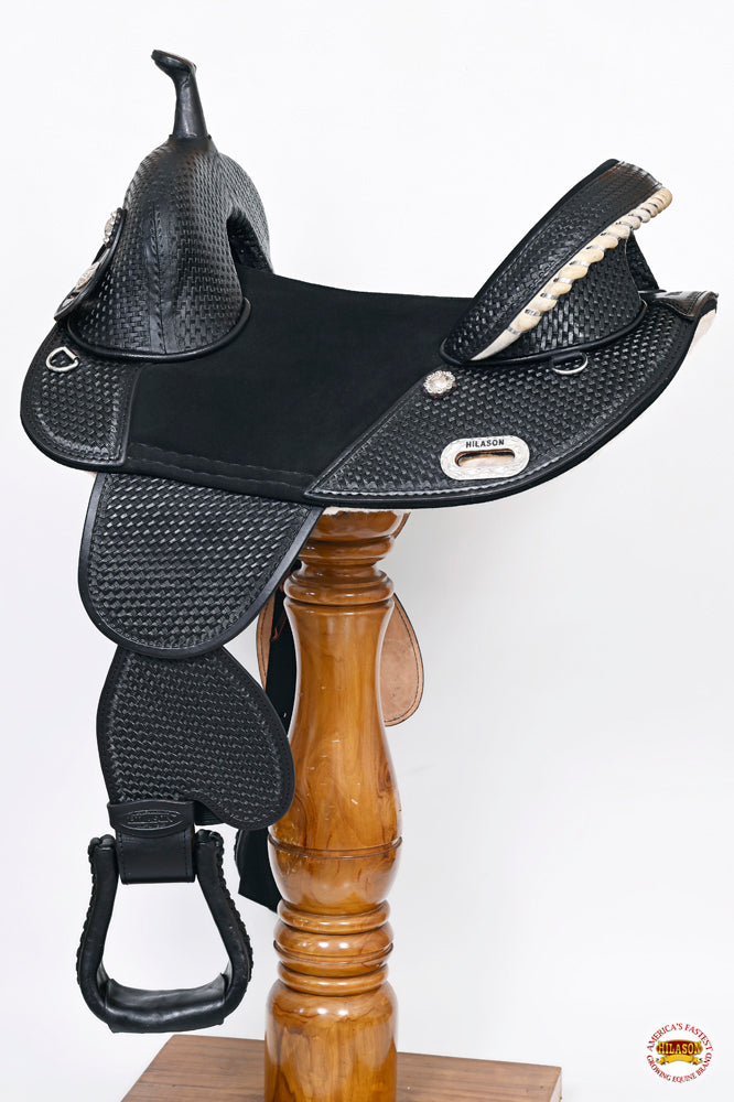 Hilason Western American Leather Trail Barrel Racing Horse Saddle
