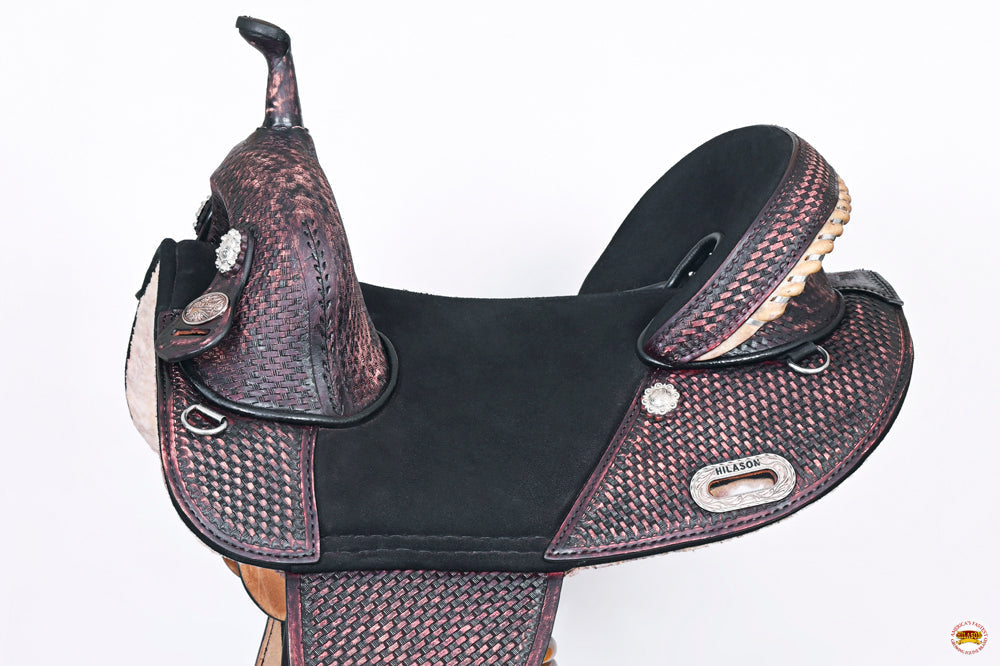 Hilason Western Horse Trail Barrel Racing American Leather Saddle