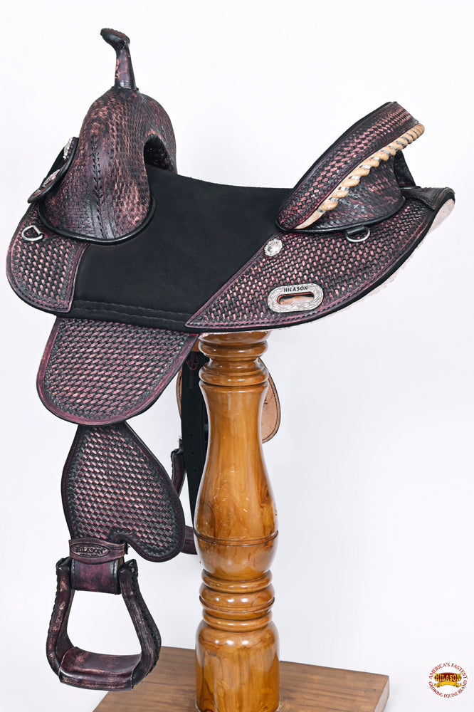 Hilason Western Horse Trail Barrel Racing American Leather Saddle