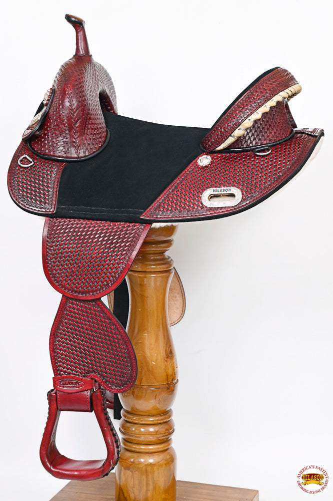 Hilason Western Horse Trail Barrel Racing American Leather Saddle
