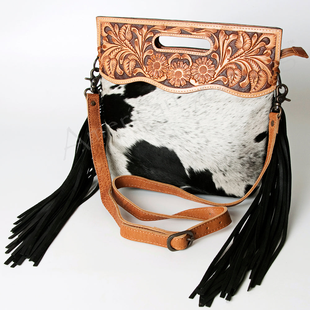 American Darling Clutch Hand Tooled Saddle Blanket Fabric Genuine Leather Western Women Bag Handbag Purse | Purses for Cute