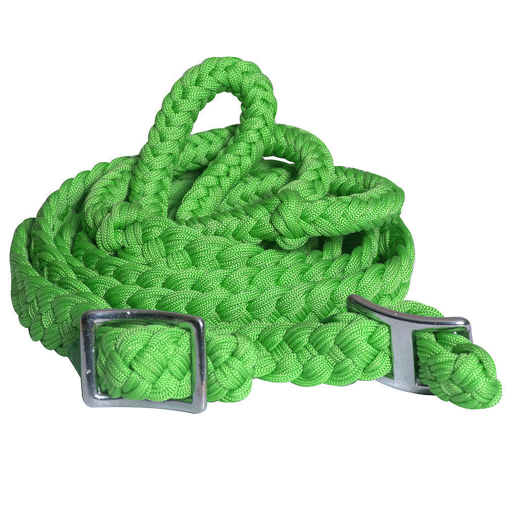1" X 8Ft Hilason Braided Poly Barrel Horse Racing Flat Reins